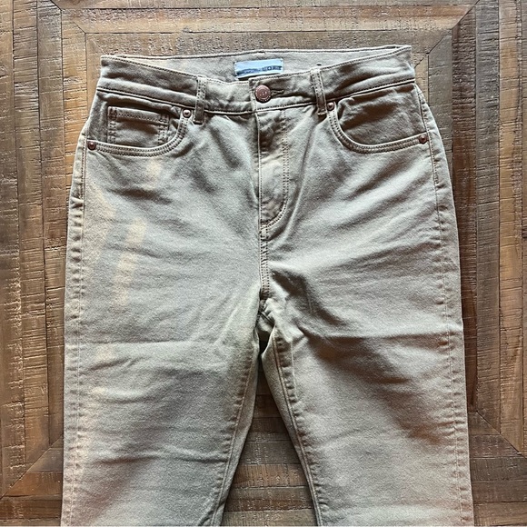 Tan denim cropped raw hem jeans - Picture 2 of 8